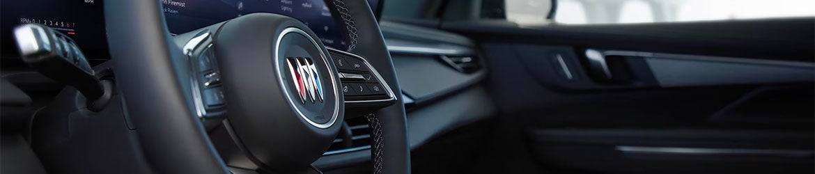 A close up on the Buick Emblem in the 2025 Buick Enclave in Bryant, AR h