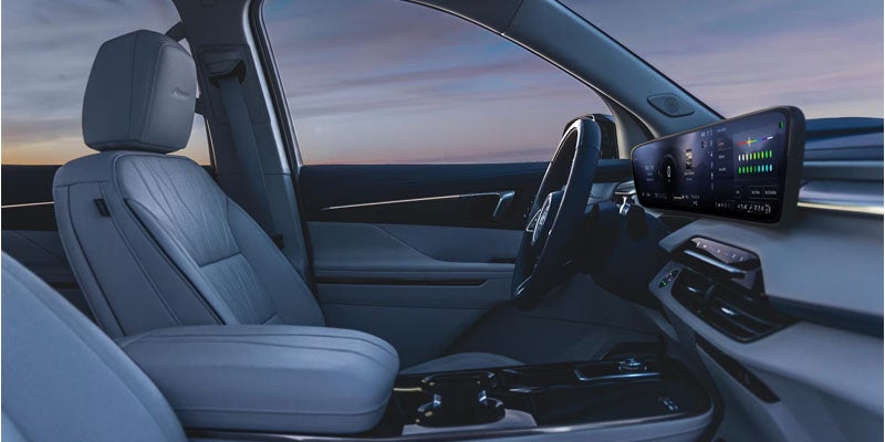 Luxury SUV interior with digital display
