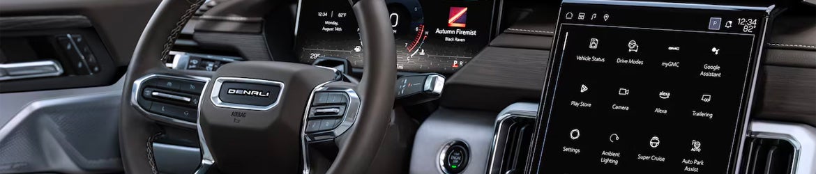The instrument panel details on the 2025 GMC Acadia in Bryant, AR