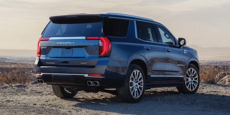 Rear view of the 2026 GMC Yukon full-size SUV near Bryant, AR