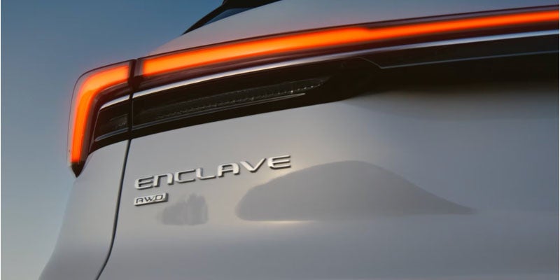 A Buick Enclave showcasing its fully electric drivetrain, highlighting modern design and eco-friendly technology.
